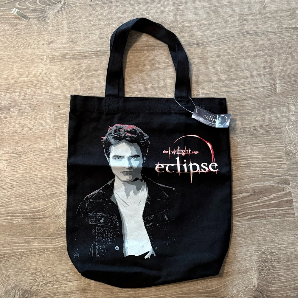 Twilight Eclipse Edward Cullen Black Portrait Tote Purse Bag